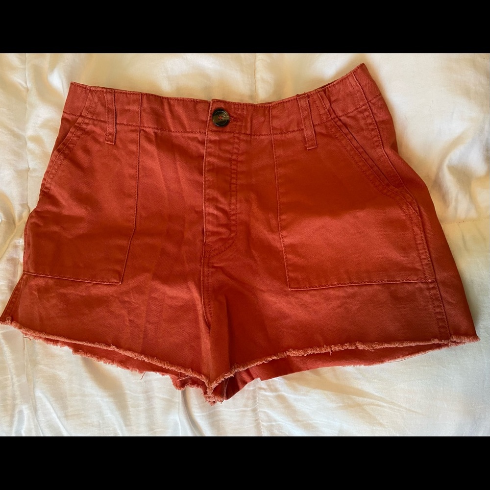 Orange High-Waisted Shorts